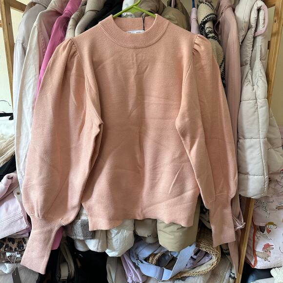 Zara Long Sleeve Knit Sweater Size Medium 6254/005/623 Feminine Puff Sleeves - Picture 5 of 8